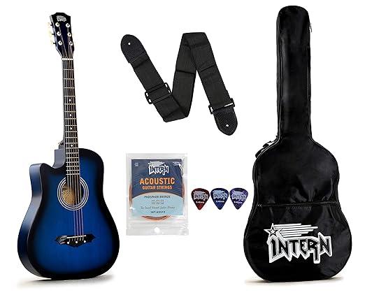 Intern Left Hand Acoustic Guitar Kit, With Bag, Strings, Pick And Strap 1